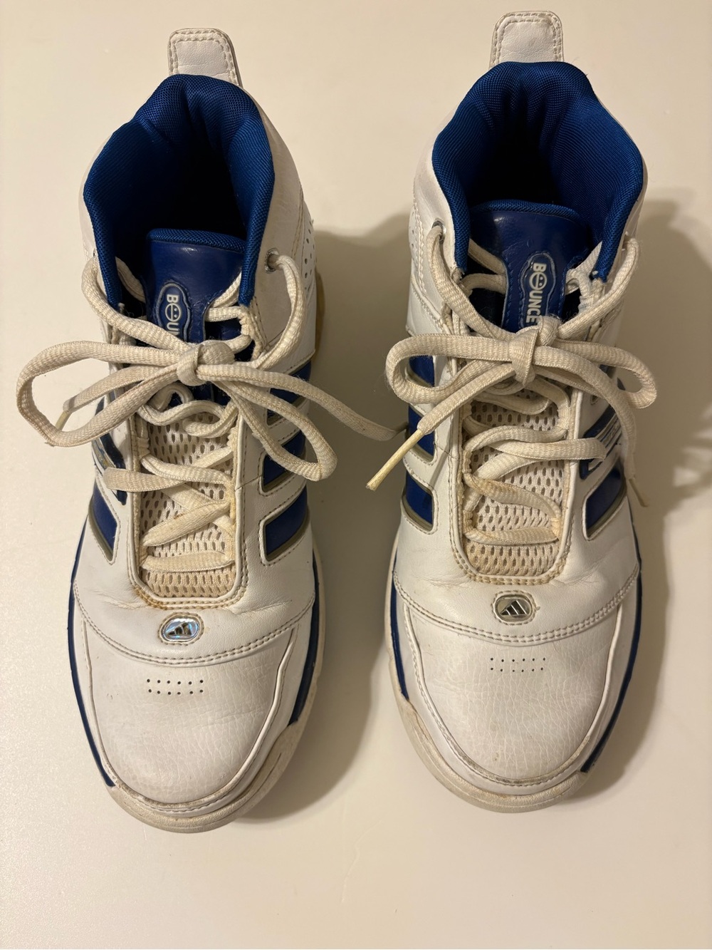 Men’s White and Blue Athletic Sneakers -